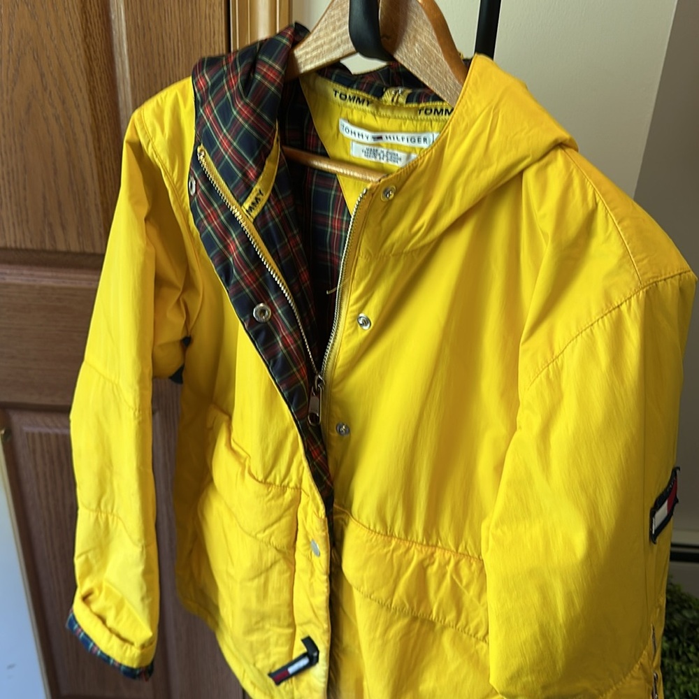 Tommy Hilfiger Yellow Zipper and Snap Jacket with Hood - Picture 8 of 12